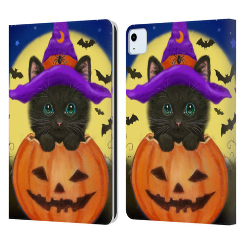 Kayomi Harai Animals And Fantasy Halloween With Cat Leather Book Wallet Case Cover For Apple iPad Air 2020 / 2022