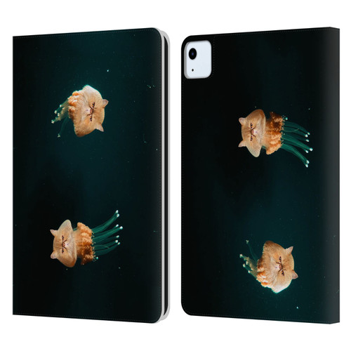 Pixelmated Animals Surreal Pets Jellyfish Cats Leather Book Wallet Case Cover For Apple iPad Air 2020 / 2022