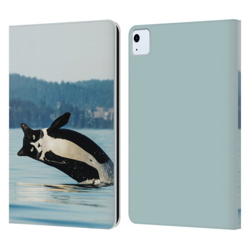 Pixelmated Animals Surreal Wildlife Orcat Leather Book Wallet Case Cover For Apple iPad Air 11 2020/2022/2024