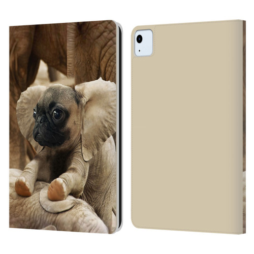 Pixelmated Animals Surreal Wildlife Pugephant Leather Book Wallet Case Cover For Apple iPad Air 11 2020/2022/2024