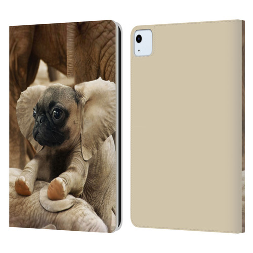 Pixelmated Animals Surreal Wildlife Pugephant Leather Book Wallet Case Cover For Apple iPad Air 2020 / 2022