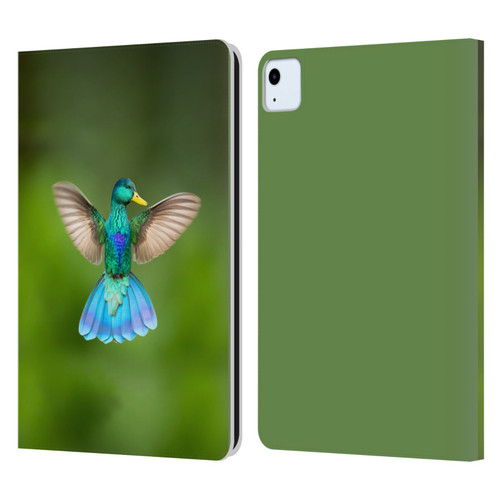Pixelmated Animals Surreal Wildlife Quaking Bird Leather Book Wallet Case Cover For Apple iPad Air 2020 / 2022