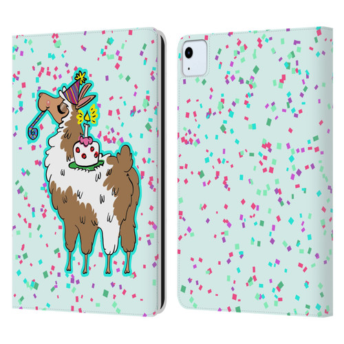 Grace Illustration Llama Birthday Leather Book Wallet Case Cover For Apple iPad Air 11 2020/2022/2024