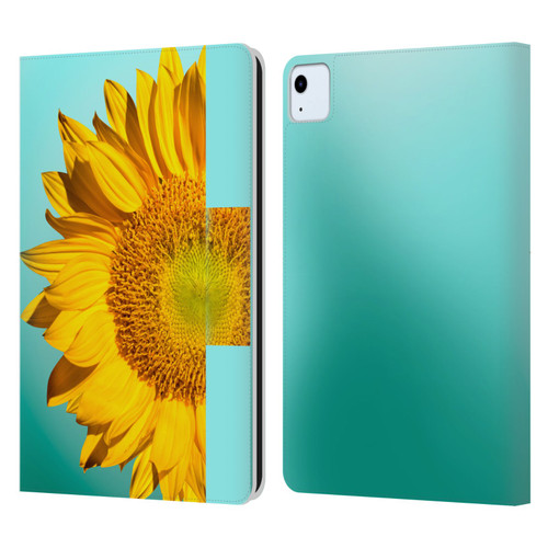 Mark Ashkenazi Florals Sunflowers Leather Book Wallet Case Cover For Apple iPad Air 2020 / 2022