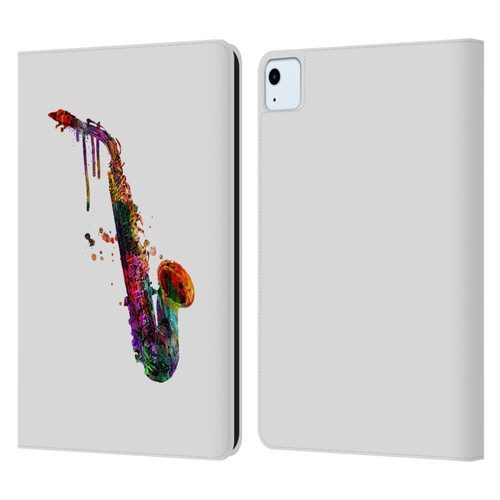 Mark Ashkenazi Music Saxophone Leather Book Wallet Case Cover For Apple iPad Air 2020 / 2022