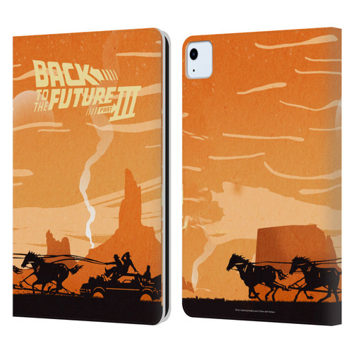 Back to the Future Movie III Car Silhouettes Car In Desert Leather Book Wallet Case Cover For Apple iPad Air 2020 / 2022