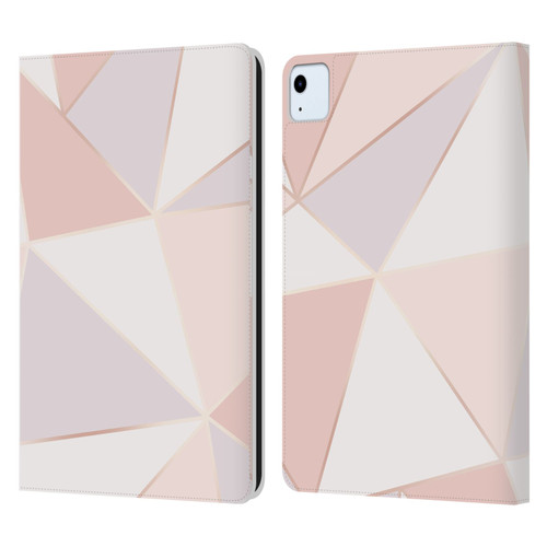 Alyn Spiller Rose Gold Geometry Leather Book Wallet Case Cover For Apple iPad Air 11 2020/2022/2024