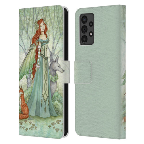 Amy Brown Magical Fairies Woodland Fairy With Fox & Wolf Leather Book Wallet Case Cover For Samsung Galaxy A13 (2022)