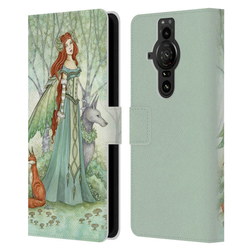 Amy Brown Magical Fairies Woodland Fairy With Fox & Wolf Leather Book Wallet Case Cover For Sony Xperia Pro-I