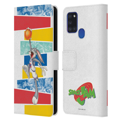 Space Jam (1996) Graphics Bugs Bunny Leather Book Wallet Case Cover For Samsung Galaxy A21s (2020)