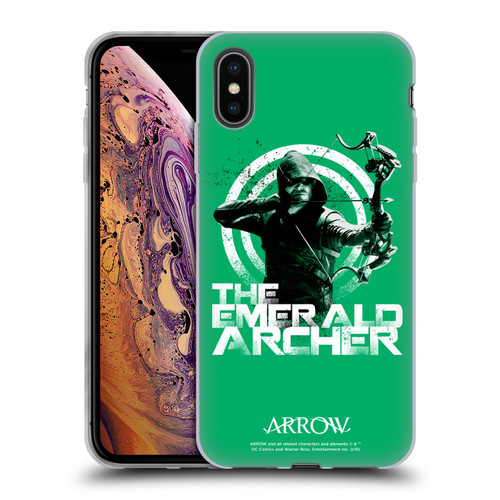 Arrow TV Series Graphics The Emerald Archer Soft Gel Case for Apple iPhone XS Max