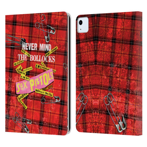 Sex Pistols Band Art Tartan Print Song Art Leather Book Wallet Case Cover For Apple iPad Air 2020 / 2022