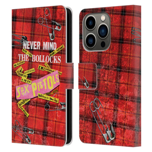 Sex Pistols Band Art Tartan Print Song Art Leather Book Wallet Case Cover For Apple iPhone 14 Pro