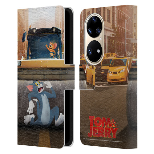 Tom And Jerry Movie (2021) Graphics Rolling Leather Book Wallet Case Cover For Huawei P50 Pro