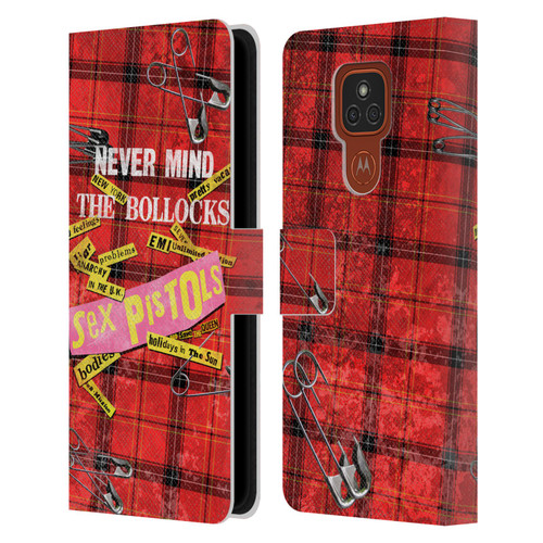 Sex Pistols Band Art Tartan Print Song Art Leather Book Wallet Case Cover For Motorola Moto E7 Plus