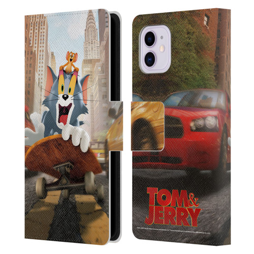 Tom And Jerry Movie (2021) Graphics Best Of Enemies Leather Book Wallet Case Cover For Apple iPhone 11
