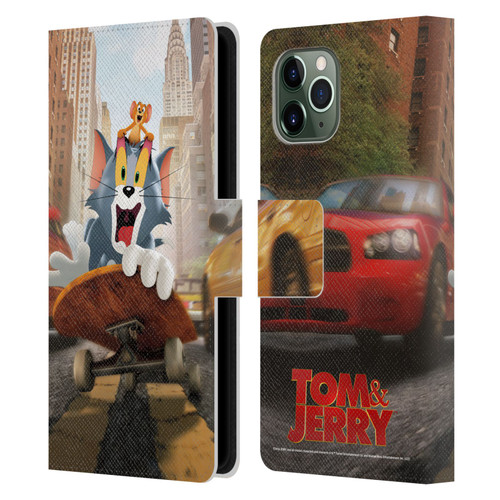 Tom And Jerry Movie (2021) Graphics Best Of Enemies Leather Book Wallet Case Cover For Apple iPhone 11 Pro