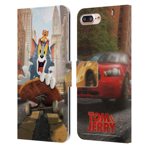 Tom And Jerry Movie (2021) Graphics Best Of Enemies Leather Book Wallet Case Cover For Apple iPhone 7 Plus / iPhone 8 Plus