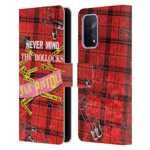 Sex Pistols Band Art Tartan Print Song Art Leather Book Wallet Case Cover For OPPO A54 5G