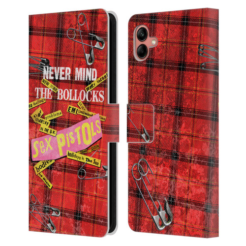 Sex Pistols Band Art Tartan Print Song Art Leather Book Wallet Case Cover For Samsung Galaxy A04 (2022)