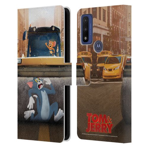 Tom And Jerry Movie (2021) Graphics Rolling Leather Book Wallet Case Cover For Motorola G Pure