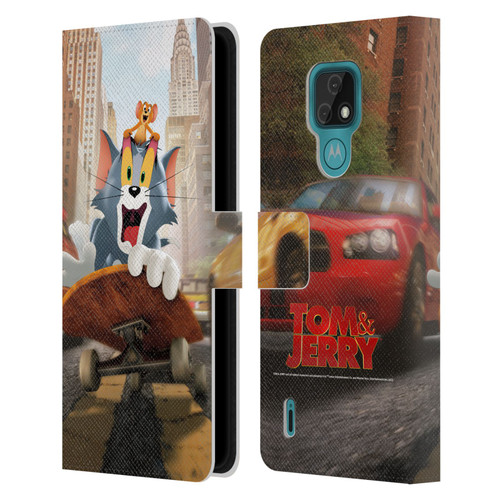 Tom And Jerry Movie (2021) Graphics Best Of Enemies Leather Book Wallet Case Cover For Motorola Moto E7
