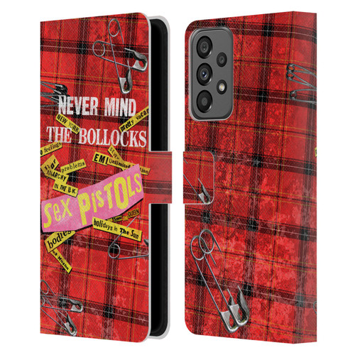 Sex Pistols Band Art Tartan Print Song Art Leather Book Wallet Case Cover For Samsung Galaxy A73 5G (2022)