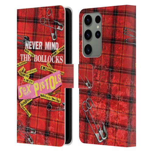 Sex Pistols Band Art Tartan Print Song Art Leather Book Wallet Case Cover For Samsung Galaxy S23 Ultra 5G