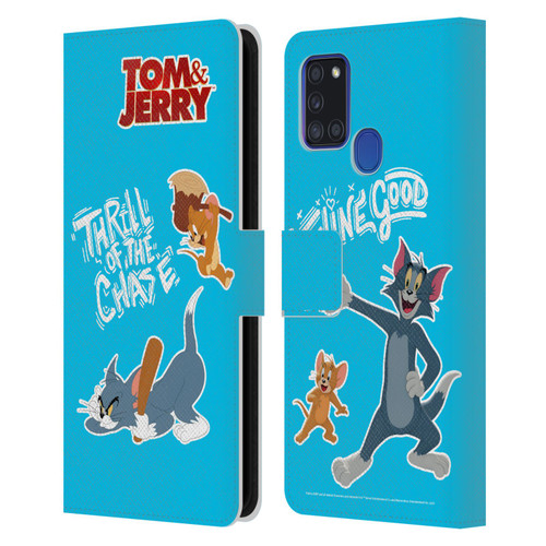 Tom And Jerry Movie (2021) Graphics Characters 2 Leather Book Wallet Case Cover For Samsung Galaxy A21s (2020)