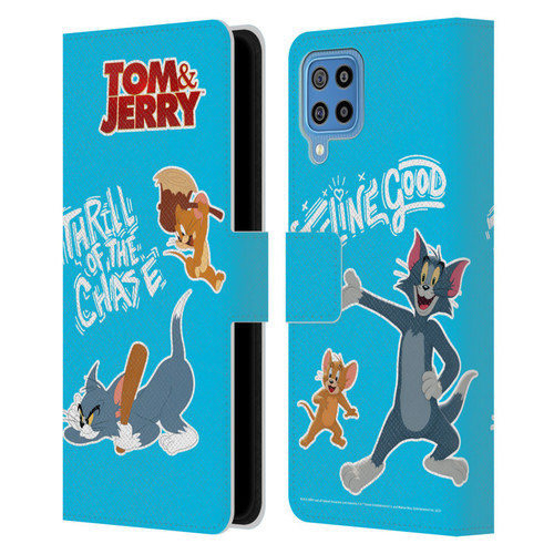 Tom And Jerry Movie (2021) Graphics Characters 2 Leather Book Wallet Case Cover For Samsung Galaxy F22 (2021)