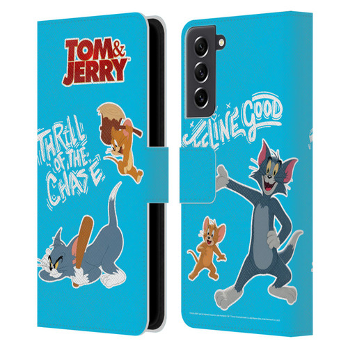 Tom And Jerry Movie (2021) Graphics Characters 2 Leather Book Wallet Case Cover For Samsung Galaxy S21 FE 5G
