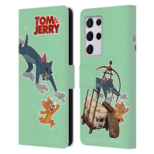 Tom And Jerry Movie (2021) Graphics Characters 1 Leather Book Wallet Case Cover For Samsung Galaxy S21 Ultra 5G