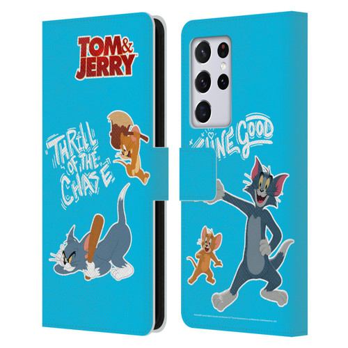 Tom And Jerry Movie (2021) Graphics Characters 2 Leather Book Wallet Case Cover For Samsung Galaxy S21 Ultra 5G