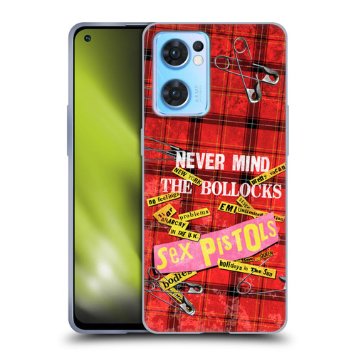 Sex Pistols Band Art Tartan Print Song Art Soft Gel Case for OPPO Reno7 5G / Find X5 Lite