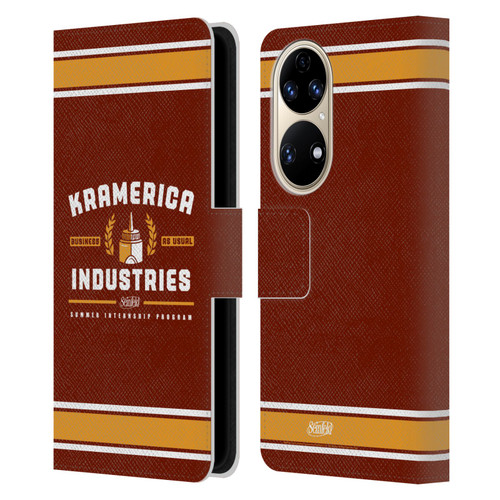 Seinfeld Graphics Kramerica Industries Leather Book Wallet Case Cover For Huawei P50