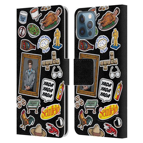 Seinfeld Graphics Sticker Collage Leather Book Wallet Case Cover For Apple iPhone 12 / iPhone 12 Pro
