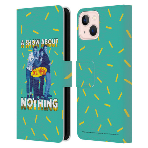 Seinfeld Graphics A Show About Nothing Leather Book Wallet Case Cover For Apple iPhone 13