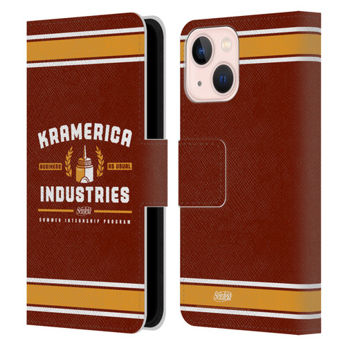 Seinfeld Graphics Kramerica Industries Leather Book Wallet Case Cover For Apple iPhone 13 Mini