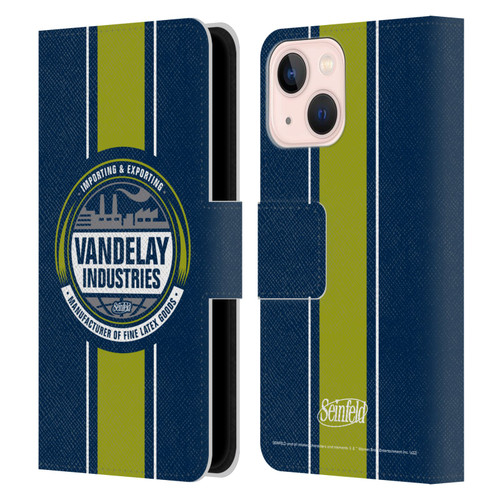 Seinfeld Graphics Vandelay Industries Leather Book Wallet Case Cover For Apple iPhone 13 Mini