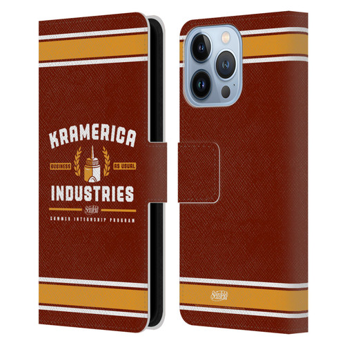 Seinfeld Graphics Kramerica Industries Leather Book Wallet Case Cover For Apple iPhone 13 Pro