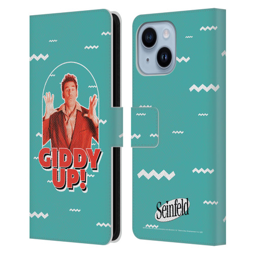 Seinfeld Graphics Giddy Up! Leather Book Wallet Case Cover For Apple iPhone 14 Plus