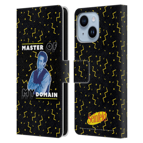 Seinfeld Graphics Master Of My Domain Leather Book Wallet Case Cover For Apple iPhone 14 Plus