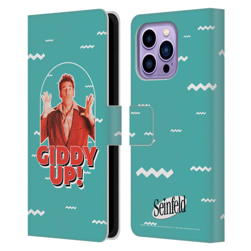Seinfeld Graphics Giddy Up! Leather Book Wallet Case Cover For Apple iPhone 14 Pro Max