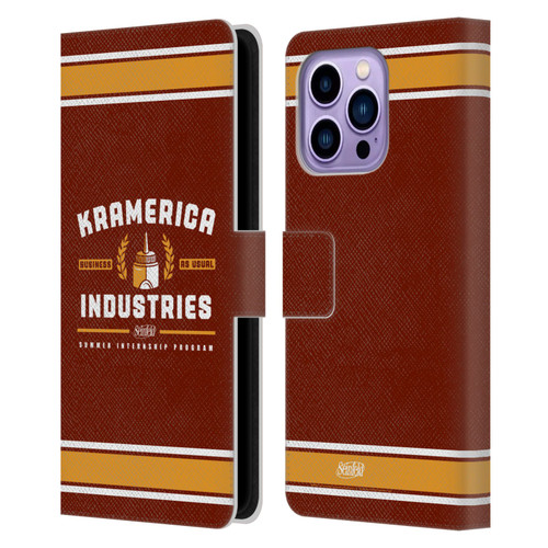 Seinfeld Graphics Kramerica Industries Leather Book Wallet Case Cover For Apple iPhone 14 Pro Max