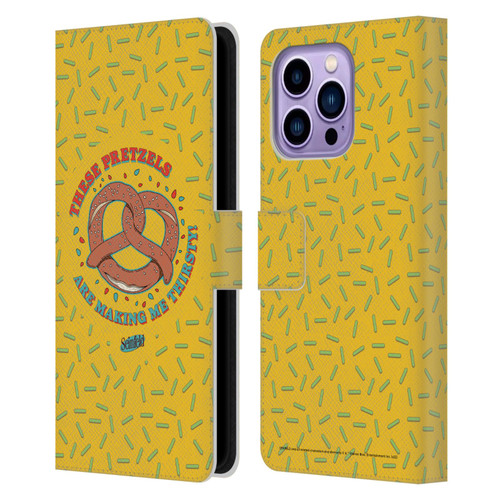 Seinfeld Graphics These Pretzels Leather Book Wallet Case Cover For Apple iPhone 14 Pro Max