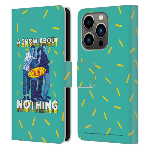 Seinfeld Graphics A Show About Nothing Leather Book Wallet Case Cover For Apple iPhone 14 Pro