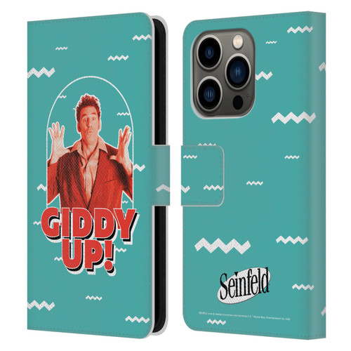 Seinfeld Graphics Giddy Up! Leather Book Wallet Case Cover For Apple iPhone 14 Pro