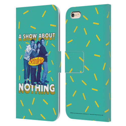 Seinfeld Graphics A Show About Nothing Leather Book Wallet Case Cover For Apple iPhone 6 Plus / iPhone 6s Plus