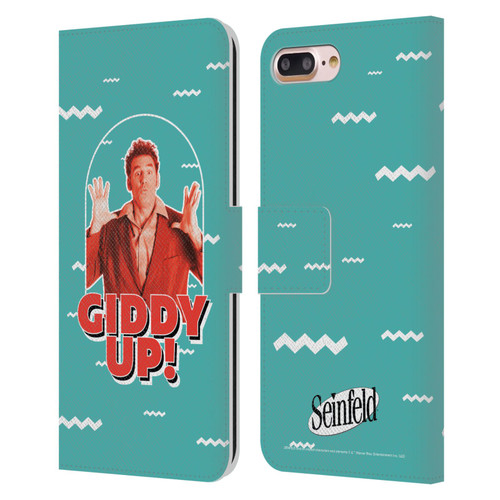 Seinfeld Graphics Giddy Up! Leather Book Wallet Case Cover For Apple iPhone 7 Plus / iPhone 8 Plus