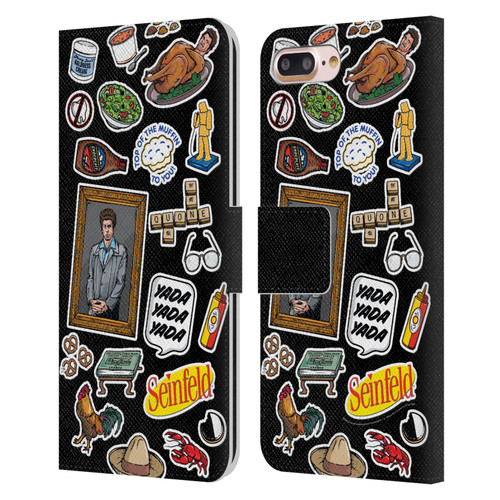 Seinfeld Graphics Sticker Collage Leather Book Wallet Case Cover For Apple iPhone 7 Plus / iPhone 8 Plus